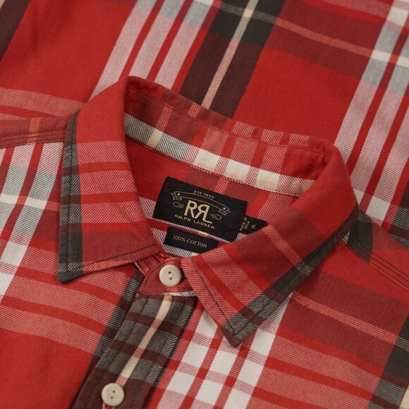 RRL Ralph Lauren Western Plaid Cotton Work Shirt - Picture 3 of 13
